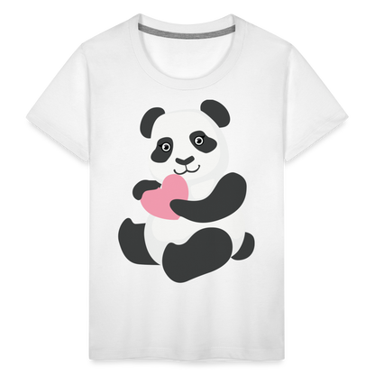 Kinder Premium T-Shirt - Panda mit Herz - weiß