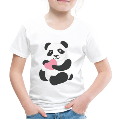 Kinder Premium T-Shirt - Panda mit Herz - weiß