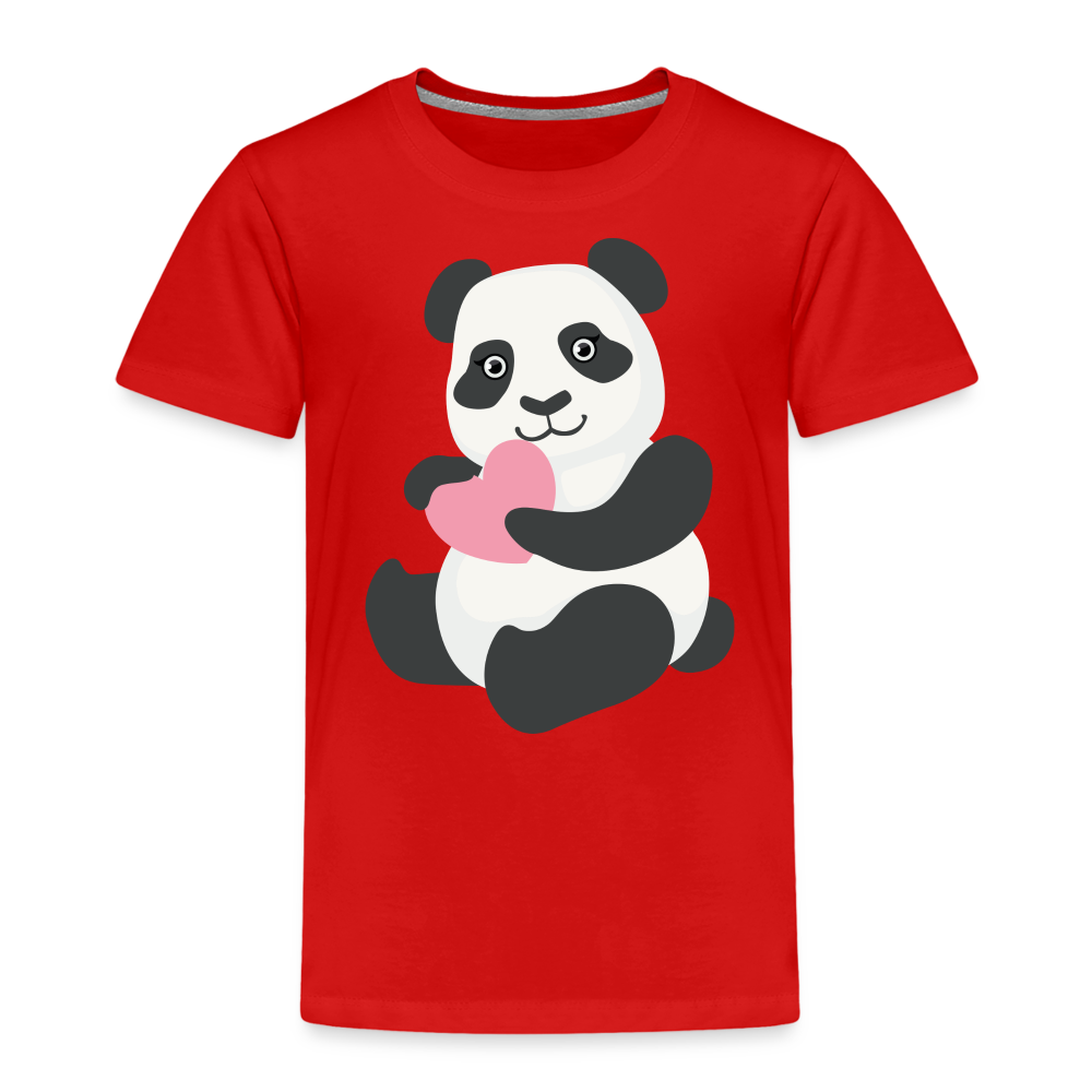 Kinder Premium T-Shirt - Panda mit Herz - Rot