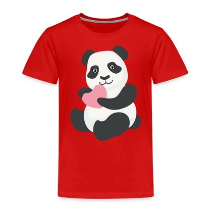 Kinder Premium T-Shirt - Panda mit Herz - Rot