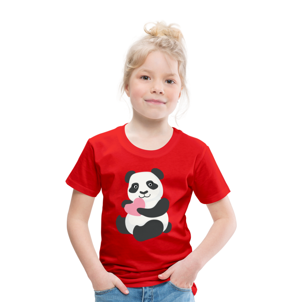 Kinder Premium T-Shirt - Panda mit Herz - Rot