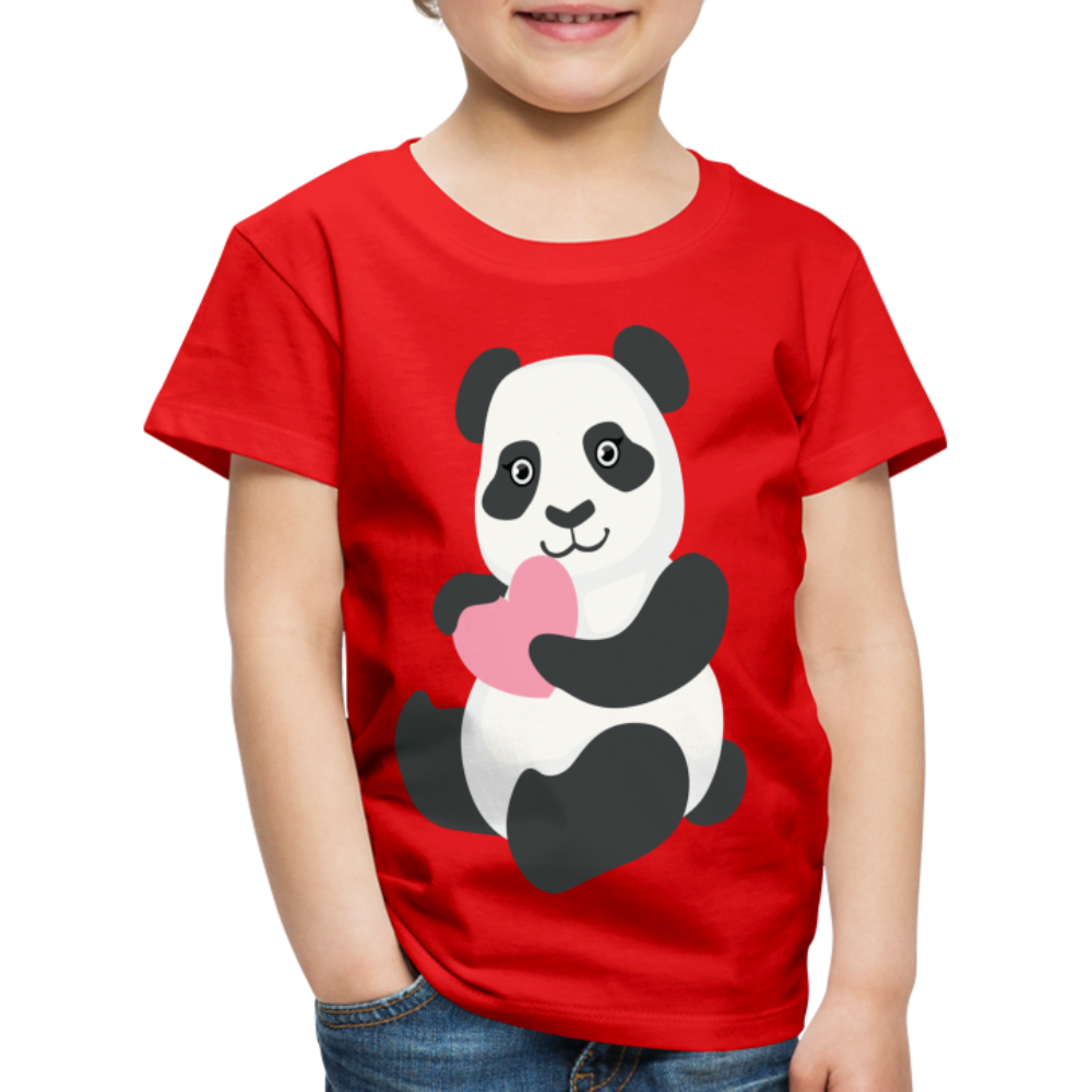 Kinder Premium T-Shirt - Panda mit Herz - Rot