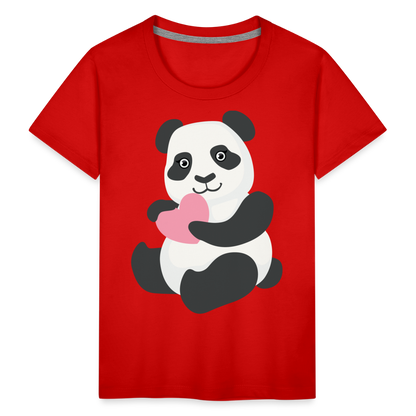 Kinder Premium T-Shirt - Panda mit Herz - Rot