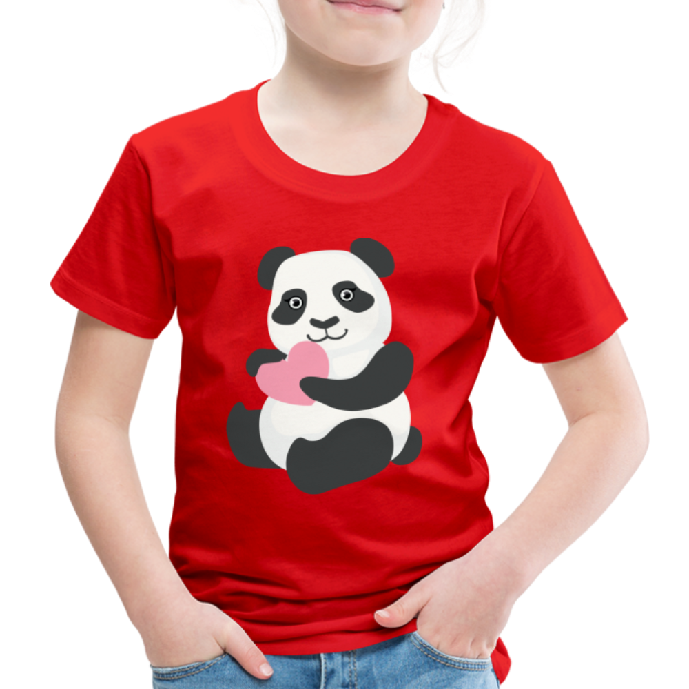 Kinder Premium T-Shirt - Panda mit Herz - Rot