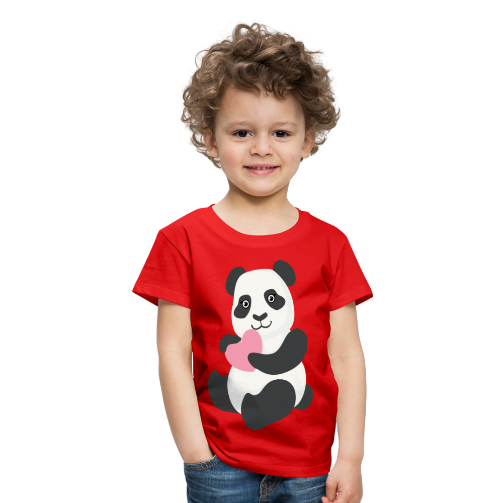 Kinder Premium T-Shirt - Panda mit Herz - Rot