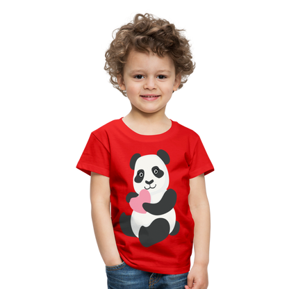 Kinder Premium T-Shirt - Panda mit Herz - Rot