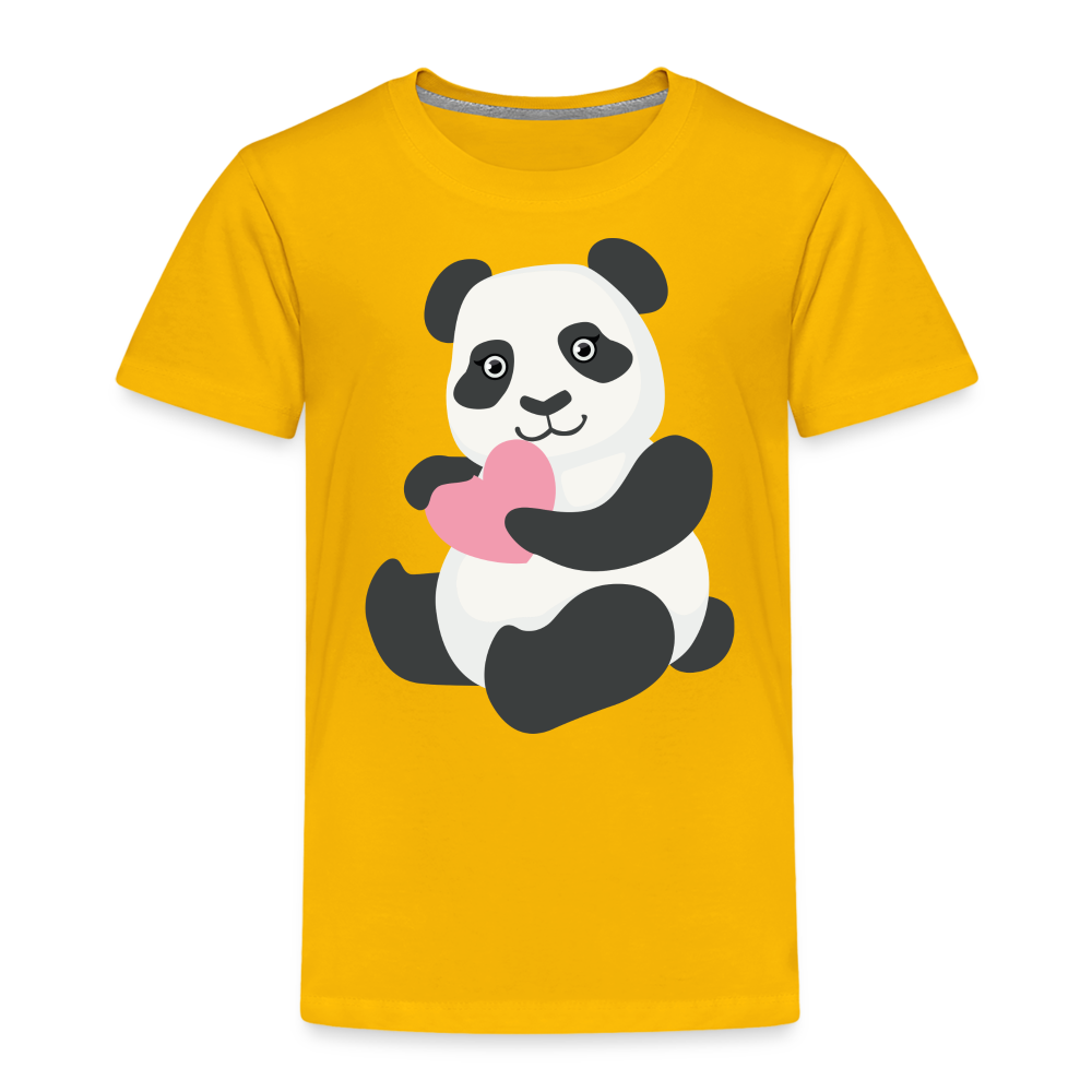 Kinder Premium T-Shirt - Panda mit Herz - Sonnengelb