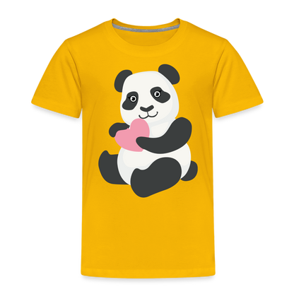 Kinder Premium T-Shirt - Panda mit Herz - Sonnengelb