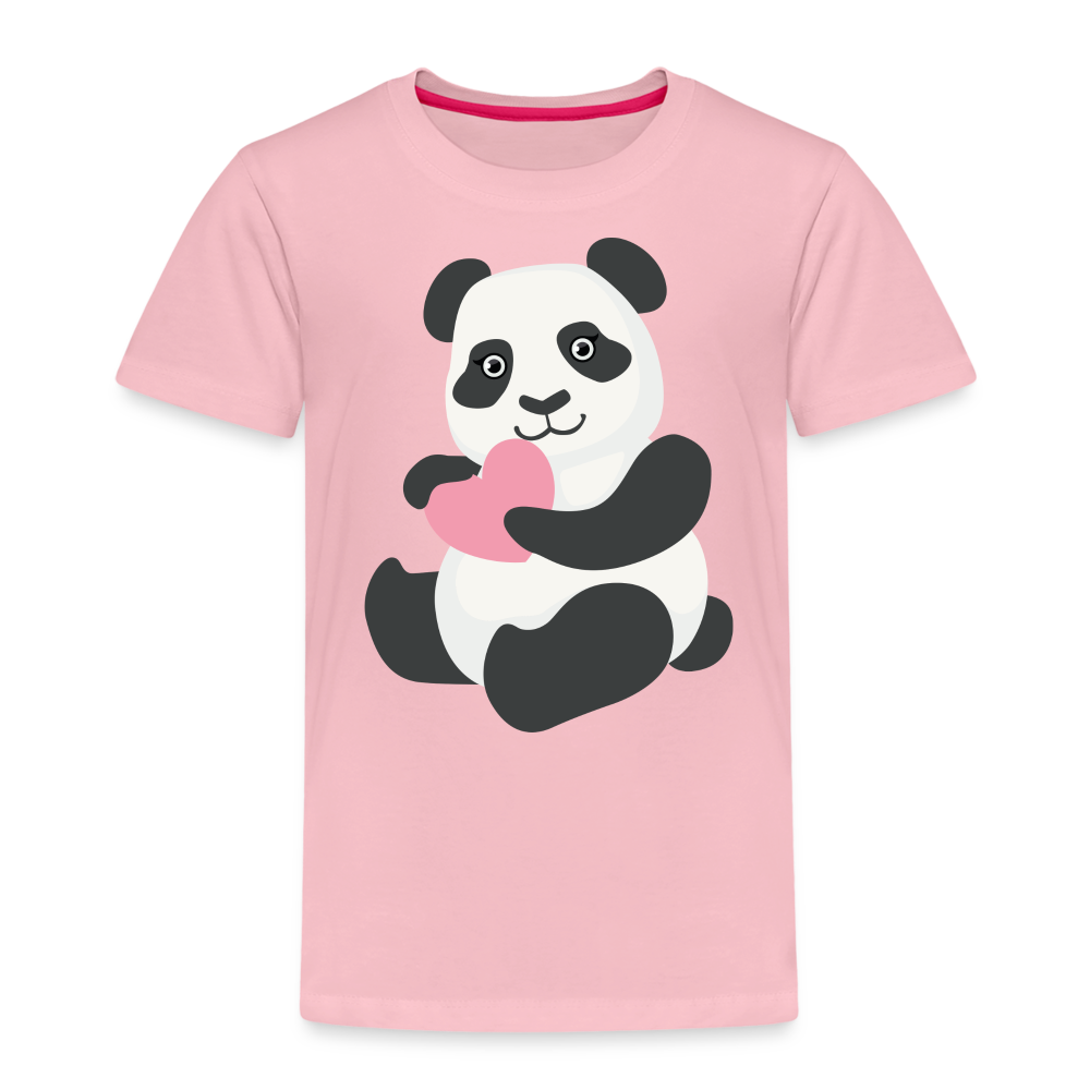 Kinder Premium T-Shirt - Panda mit Herz - Hellrosa