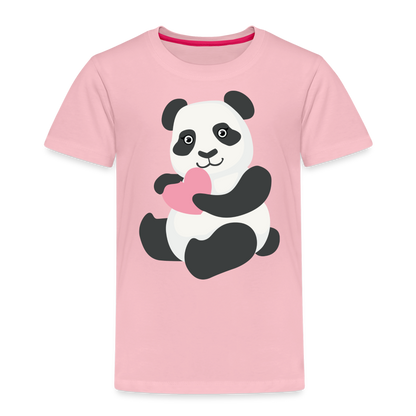 Kinder Premium T-Shirt - Panda mit Herz - Hellrosa