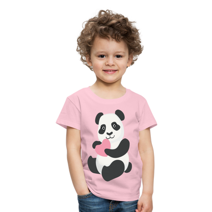 Kinder Premium T-Shirt - Panda mit Herz - Hellrosa