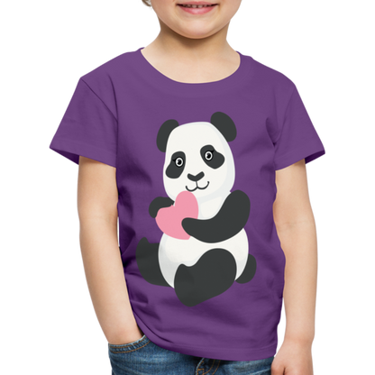 Kinder Premium T-Shirt - Panda mit Herz - Lila