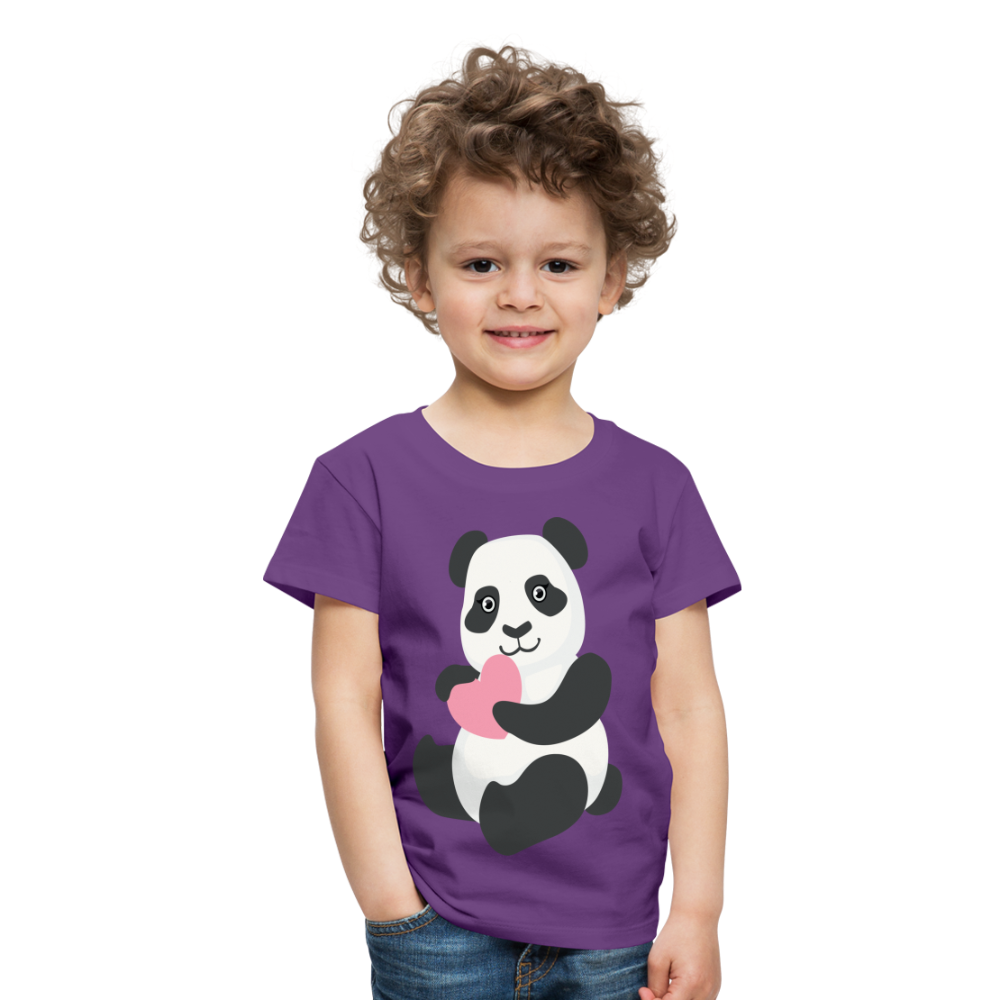 Kinder Premium T-Shirt - Panda mit Herz - Lila