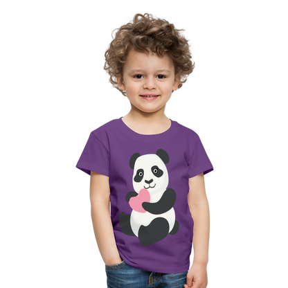 Kinder Premium T-Shirt - Panda mit Herz - Lila