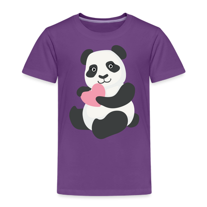 Kinder Premium T-Shirt - Panda mit Herz - Lila