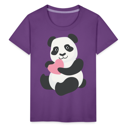 Kinder Premium T-Shirt - Panda mit Herz - Lila