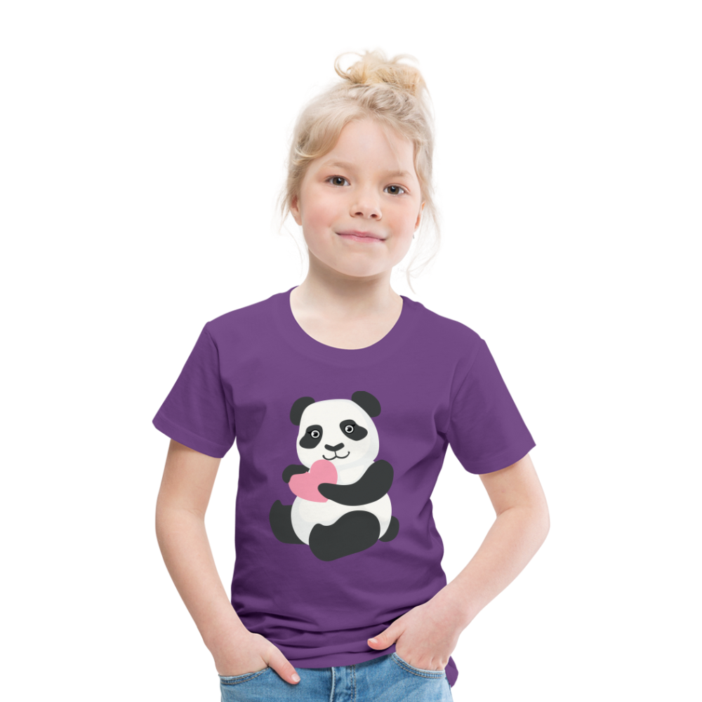 Kinder Premium T-Shirt - Panda mit Herz - Lila