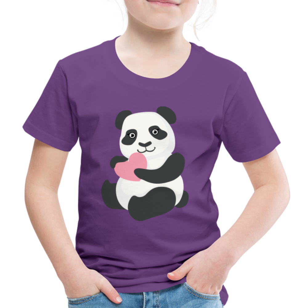 Kinder Premium T-Shirt - Panda mit Herz - Lila