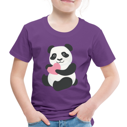 Kinder Premium T-Shirt - Panda mit Herz - Lila