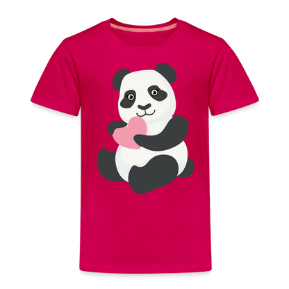 Kinder Premium T-Shirt - Panda mit Herz - dunkles Pink