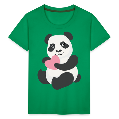 Kinder Premium T-Shirt - Panda mit Herz - Kelly Green