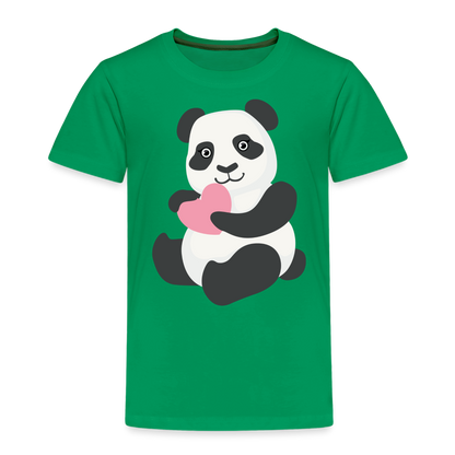 Kinder Premium T-Shirt - Panda mit Herz - Kelly Green