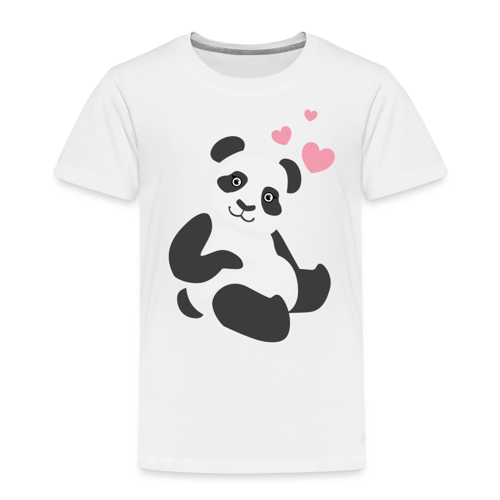 Kinder Premium T-Shirt - Panda mit Herzen über dem Kopf - weiß