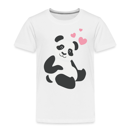 Kinder Premium T-Shirt - Panda mit Herzen über dem Kopf - weiß