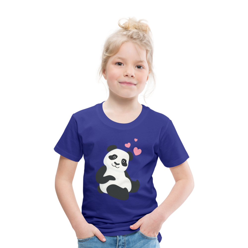 Kinder Premium T-Shirt - Panda mit Herzen über dem Kopf - Königsblau