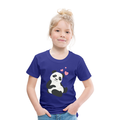 Kinder Premium T-Shirt - Panda mit Herzen über dem Kopf - Königsblau