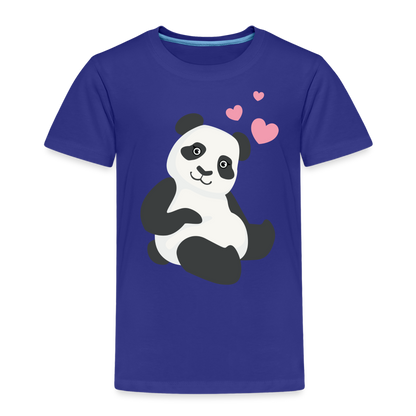 Kinder Premium T-Shirt - Panda mit Herzen über dem Kopf - Königsblau