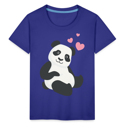 Kinder Premium T-Shirt - Panda mit Herzen über dem Kopf - Königsblau