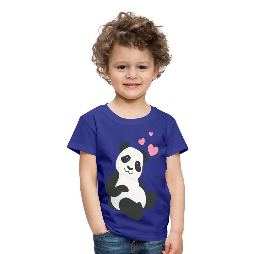 Kinder Premium T-Shirt - Panda mit Herzen über dem Kopf - Königsblau