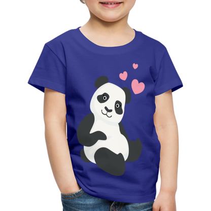 Kinder Premium T-Shirt - Panda mit Herzen über dem Kopf - Königsblau