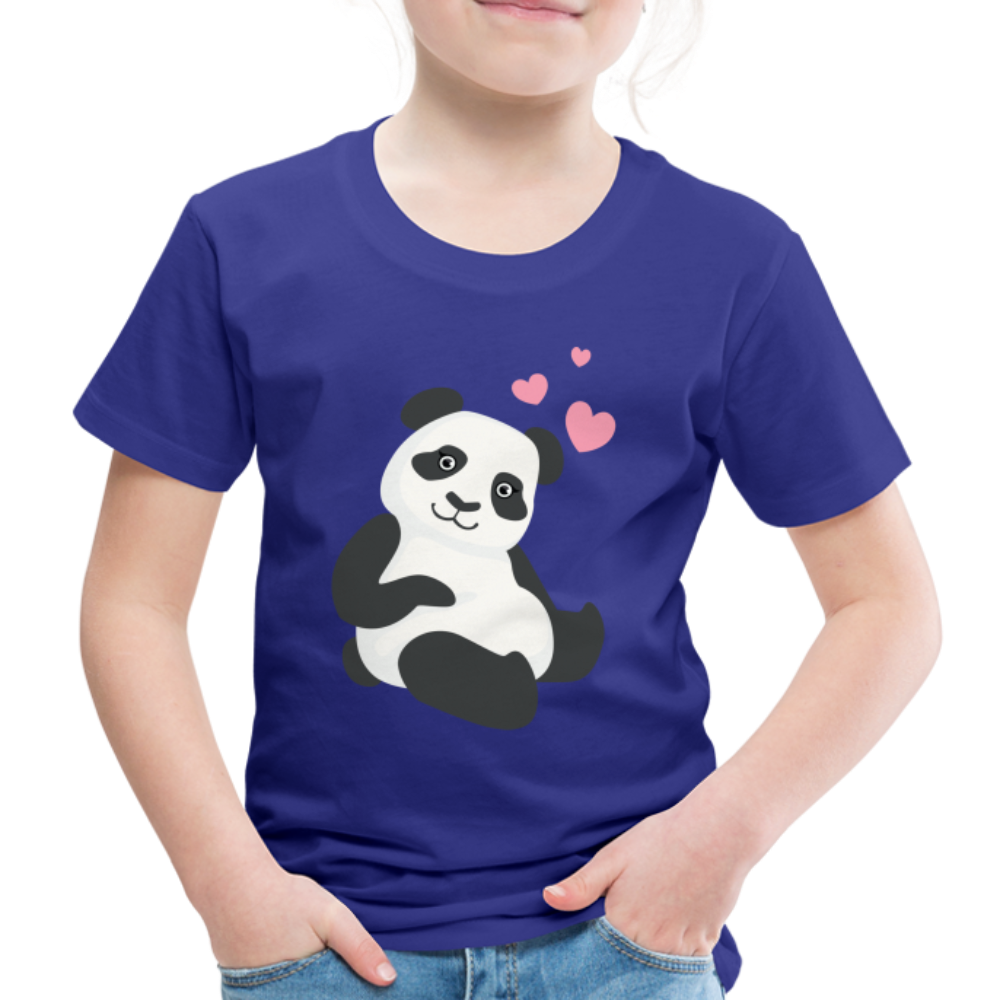 Kinder Premium T-Shirt - Panda mit Herzen über dem Kopf - Königsblau