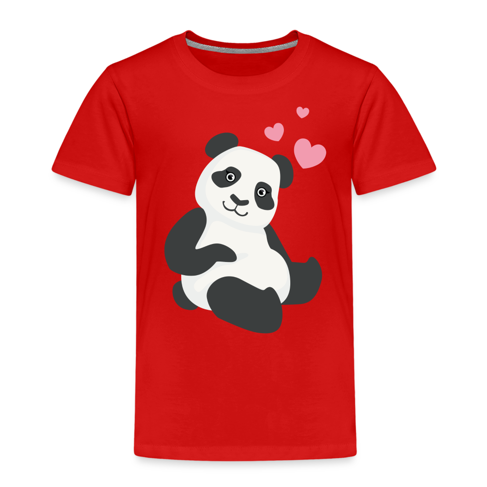 Kinder Premium T-Shirt - Panda mit Herzen über dem Kopf - Rot