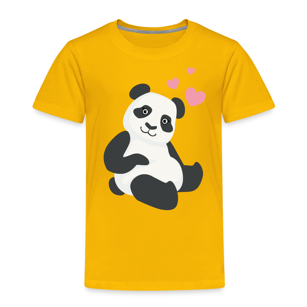 Kinder Premium T-Shirt - Panda mit Herzen über dem Kopf - Sonnengelb