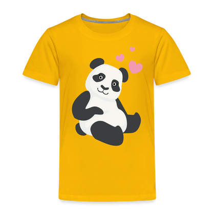 Kinder Premium T-Shirt - Panda mit Herzen über dem Kopf - Sonnengelb