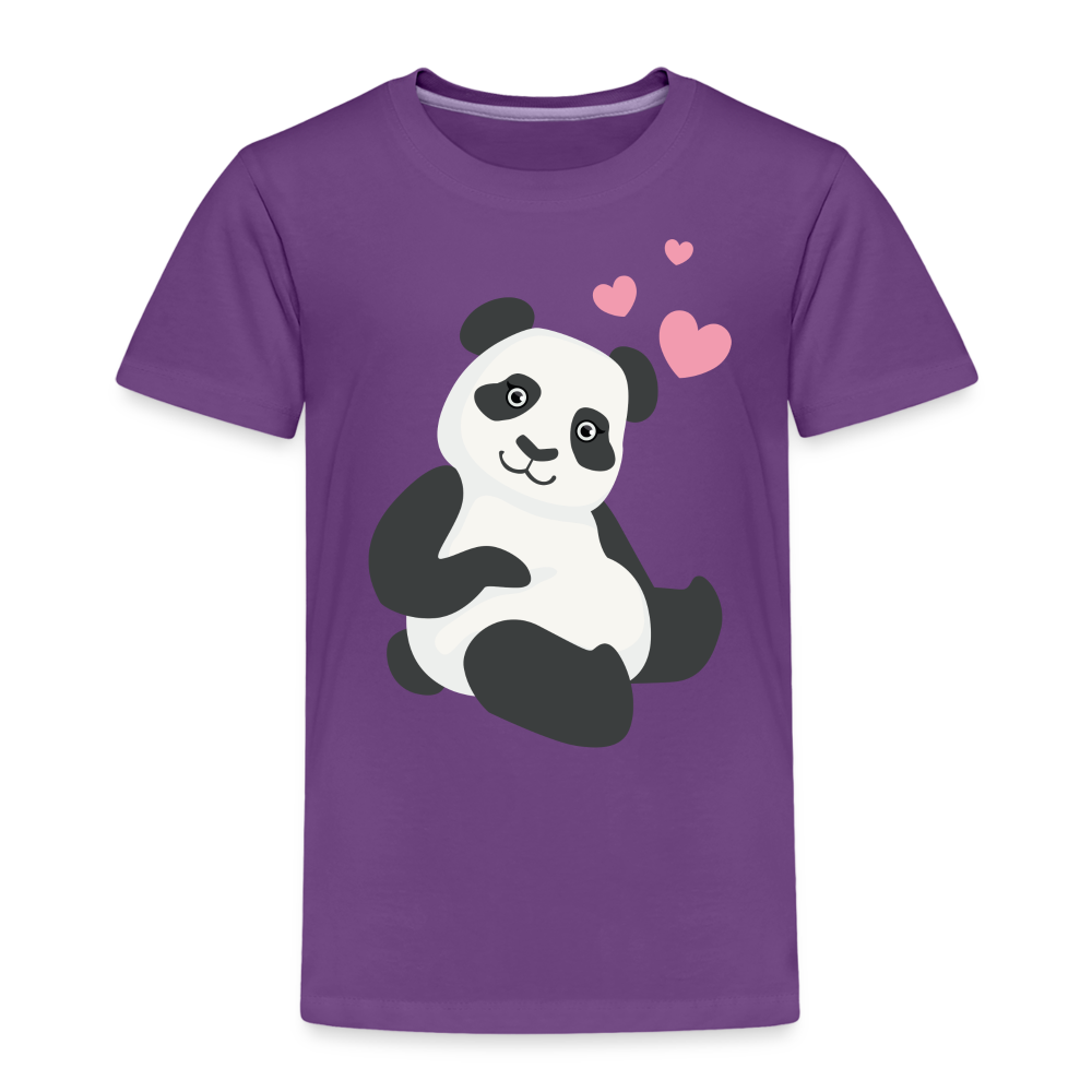 Kinder Premium T-Shirt - Panda mit Herzen über dem Kopf - Lila