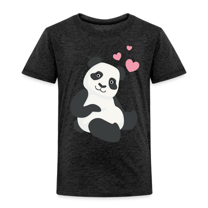 Kinder Premium T-Shirt - Panda mit Herzen über dem Kopf - Anthrazit