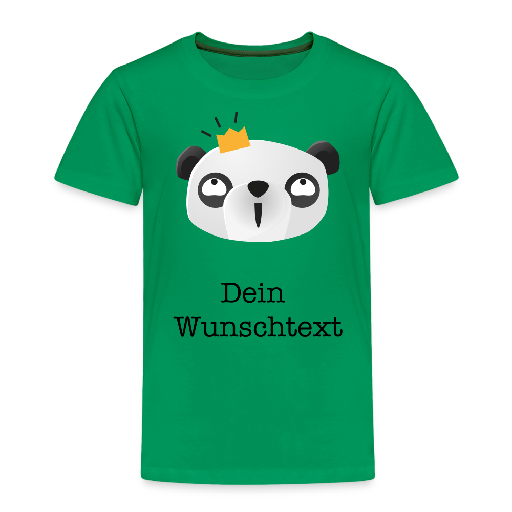 Kinder Premium T-Shirt - Panda mit Krone - personalisierbar - Kelly Green