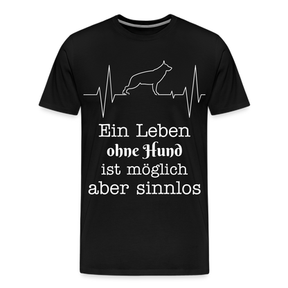 Männer Premium T-Shirt - Ein Leben ohne Hund ist möglich aber sinnlos! Tierspruch Design - Schwarz