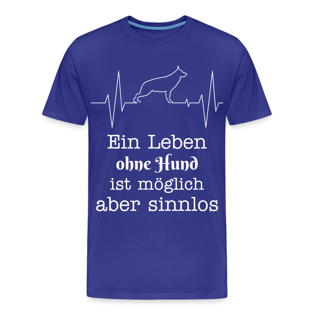 Männer Premium T-Shirt - Ein Leben ohne Hund ist möglich aber sinnlos! Tierspruch Design - Königsblau