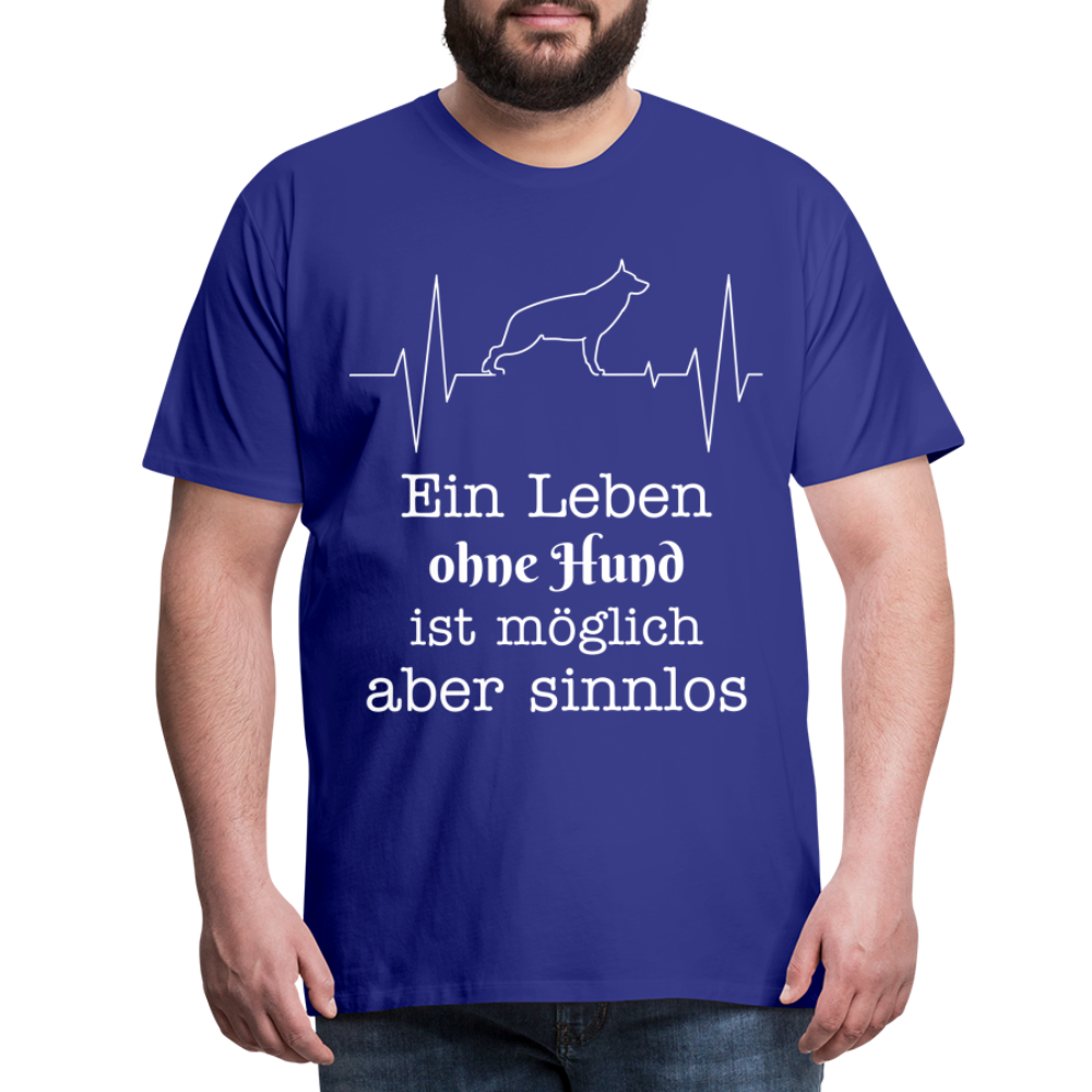 Männer Premium T-Shirt - Ein Leben ohne Hund ist möglich aber sinnlos! Tierspruch Design - Königsblau