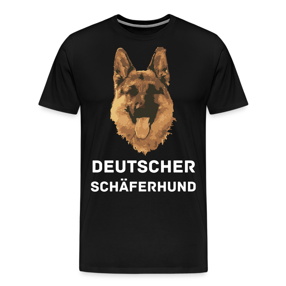 Männer Premium T-Shirt - Deutscher Schäferhund Design mit Text - personalisierbar - Schwarz