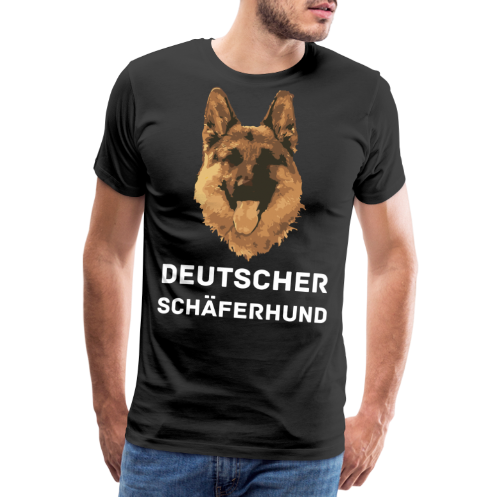 Männer Premium T-Shirt - Deutscher Schäferhund Design mit Text - personalisierbar - Schwarz