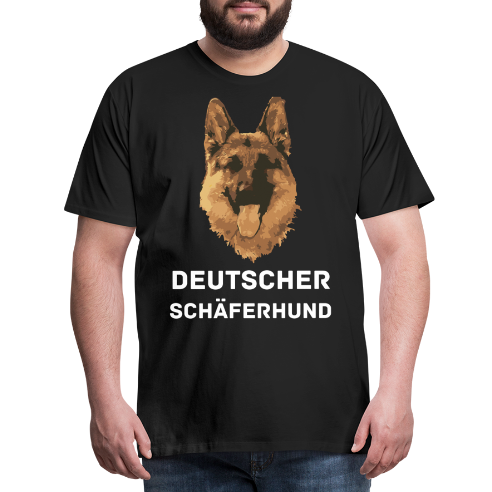 Männer Premium T-Shirt - Deutscher Schäferhund Design mit Text - personalisierbar - Schwarz