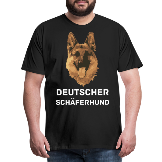 Männer Premium T-Shirt - Deutscher Schäferhund Design mit Text - personalisierbar - Schwarz