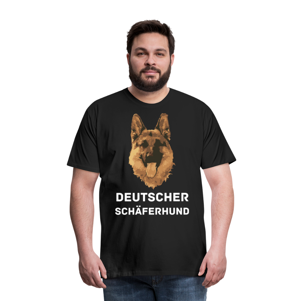 Männer Premium T-Shirt - Deutscher Schäferhund Design mit Text - personalisierbar - Schwarz