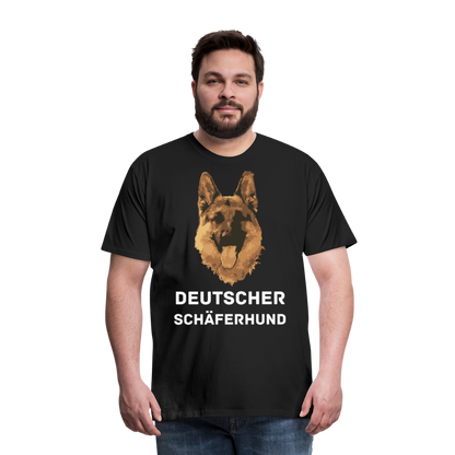 Männer Premium T-Shirt - Deutscher Schäferhund Design mit Text - personalisierbar - Schwarz